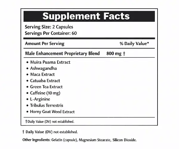 Bruno Capsules Ingredients Label